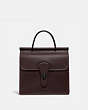 COACH®,WILLIS TOP HANDLE,Leather,Medium,Pewter/Oxblood,Front View