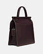 COACH®,WILLIS TOP HANDLE,Leather,Medium,Pewter/Oxblood,Angle View
