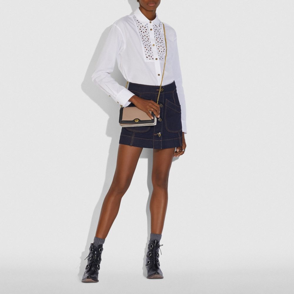 Riley Chain Clutch In Colorblock