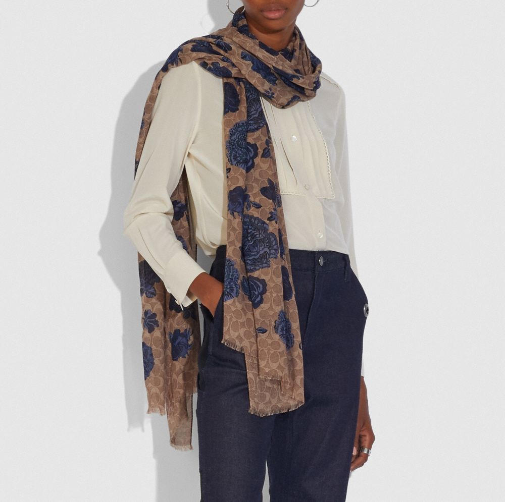 Oblong Scarf With Kaffe Fassett Print