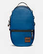 COACH®,PACER BACKPACK WITH COACH PATCH,Leather,Large,Black Copper Finish/Pacific,Front View
