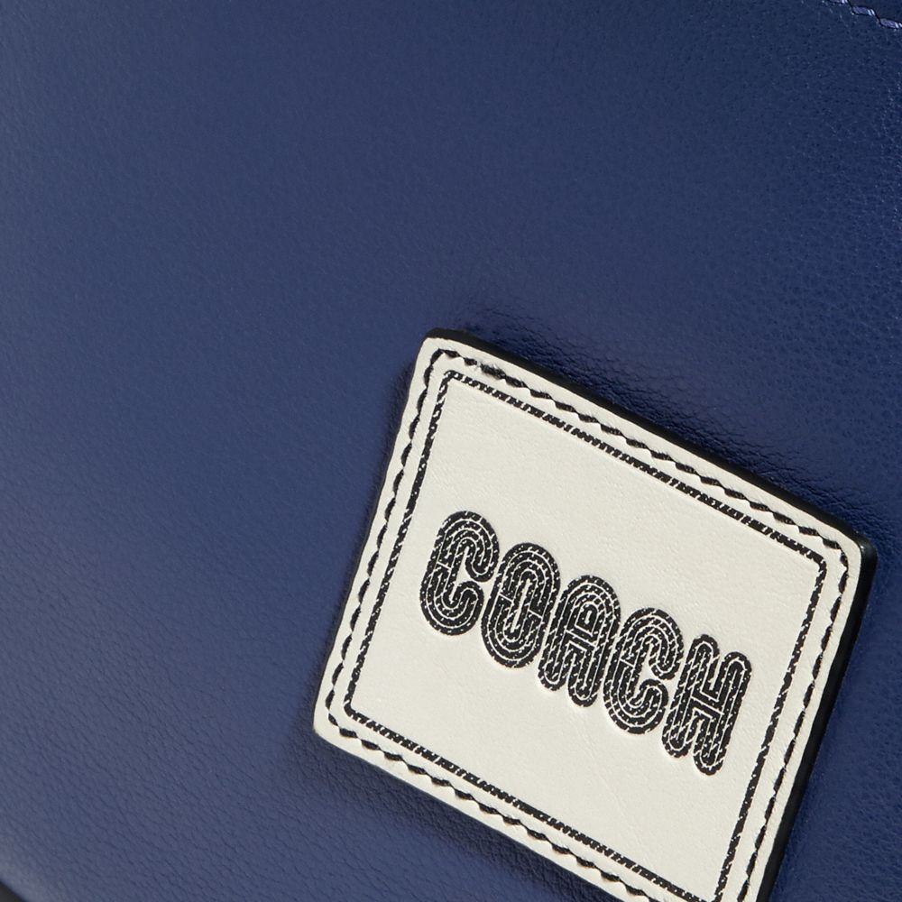COACH®,PACER BACKPACK WITH COACH PATCH,Leather,Large,Black Copper/Sport Blue,Closer View