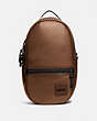 COACH®,PACER BACKPACK WITH COACH PATCH,Leather,Large,Saddle/Black Copper,Front View