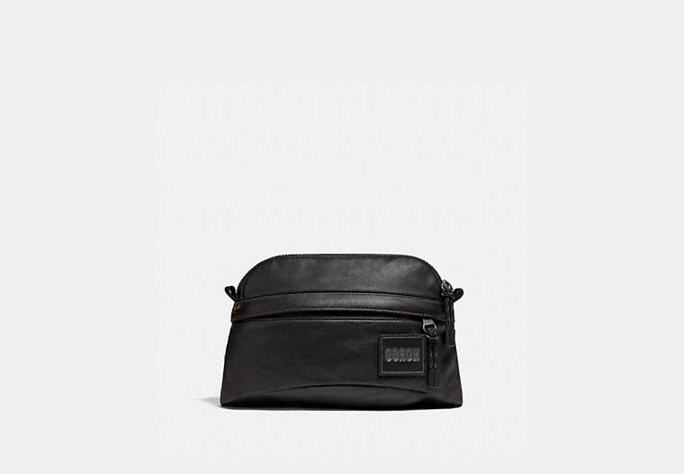 COACH®,PACER SPORT PACK WITH COACH PATCH,Leather,Medium,Black Copper/Black,Front View