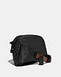 COACH®,PACER SPORT PACK WITH COACH PATCH,Leather,Medium,Black Copper/Black,Angle View