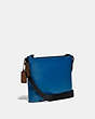 COACH®,PACER CROSSBODY WITH COACH PATCH,Leather,Mini,Black Copper Finish/Pacific,Angle View