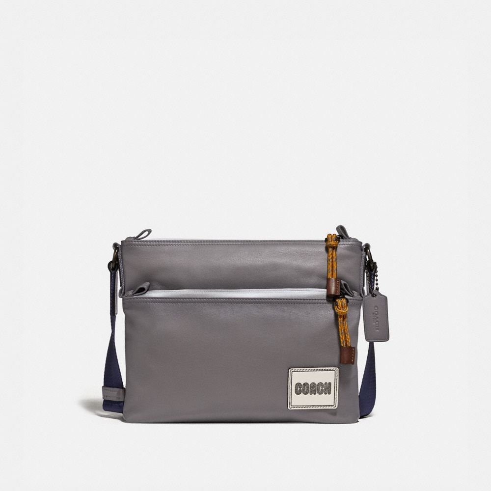 COACH®,PACER CROSSBODY,Leather,Mini,Black Copper/Heather Grey,Front View image number 0