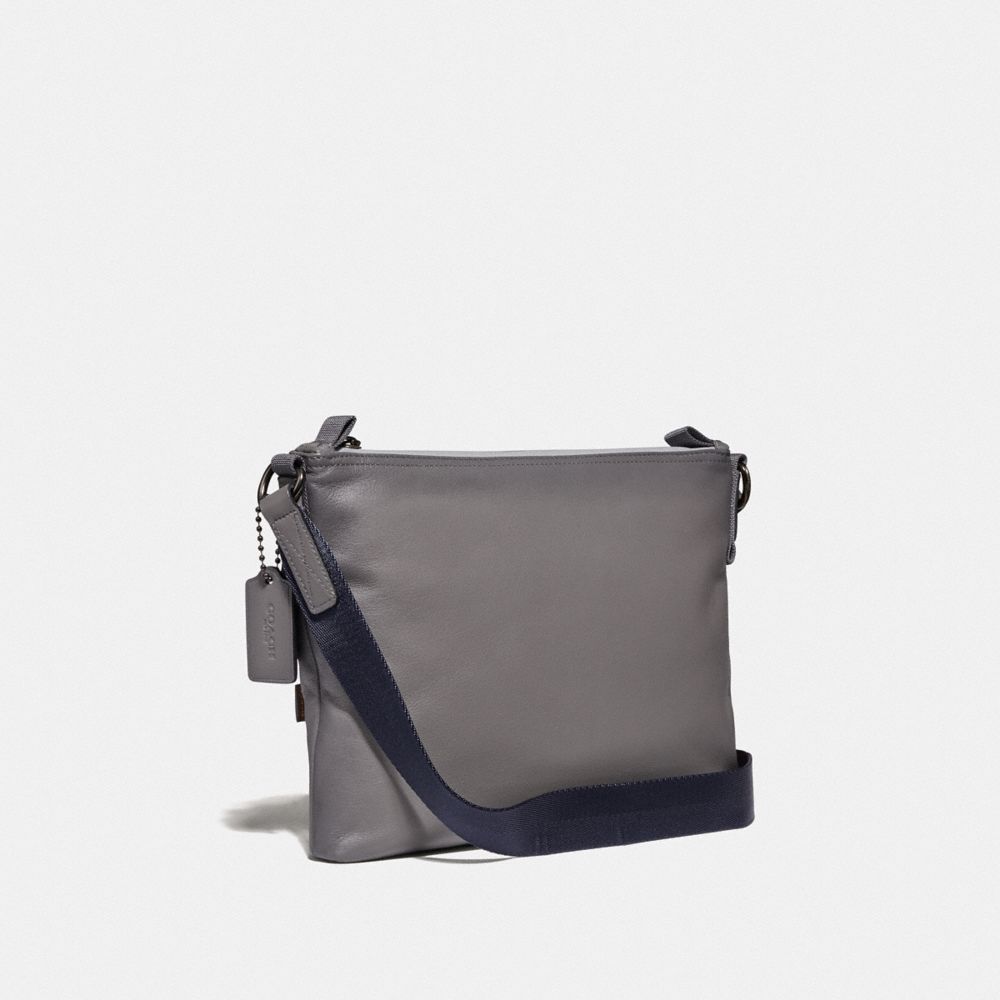 COACH®,PACER CROSSBODY,Leather,Mini,Black Copper/Heather Grey,Angle View