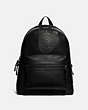 COACH®,ACADEMY BACKPACK WITH COACH PATCH,Smooth Leather/Embossed Leather,Large,Black Copper/Black,Front View