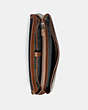 COACH®,METROPOLITAN SOFT PUSH LOCK BRIEF,Leather,Medium,Gunmetal/Saddle,Inside View,Top View
