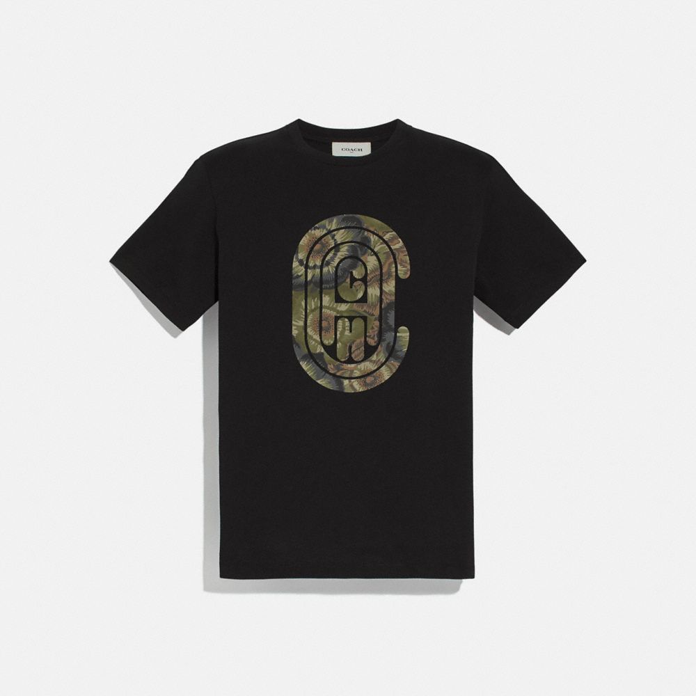 COACH®,Coach T Shirt With Kaffe Fassett Print,,Front View
