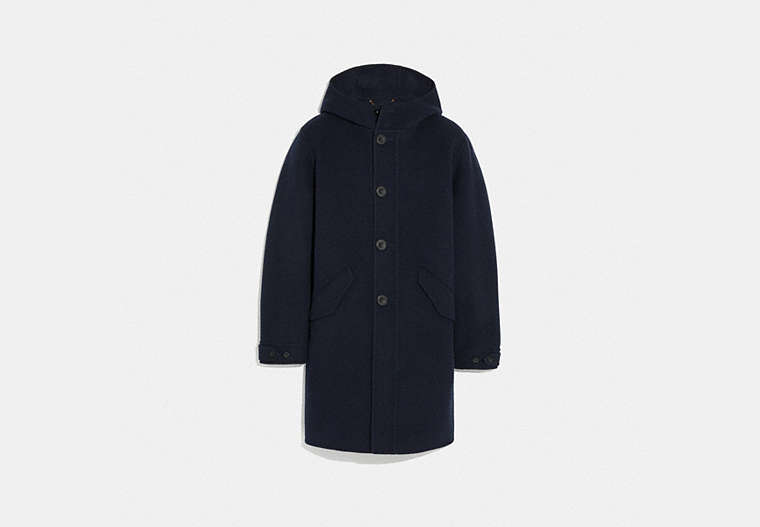 COACH®,WOOL PARKA,wool,Navy Ink,Front View