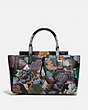 COACH®,TROUPE CARRYALL 35 IN SIGNATURE CANVAS WITH KAFFE FASSETT PRINT,pvc,Large,Brass/Tan Multi,Front View