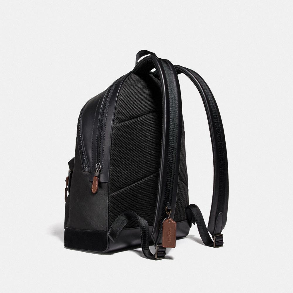 COACH®,Academy Backpack With Camo Print And Reflective Coach Patch,,Angle View