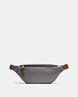 COACH®,RIVINGTON BELT BAG IN REFLECTIVE SIGNATURE LEATHER,Leather,Small,Black Copper/Heather Grey,Back View