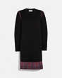 COACH®,SWEATER DRESS,wool,Black,Front View