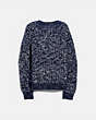 COACH®,MULTI CREWNECK,Wool Blend,NAVY,Front View