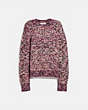 COACH®,MULTI CREWNECK,Wool Blend,PINK,Front View