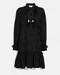 COACH®,DAY DRESS,Viscose/Silk,Black,Front View