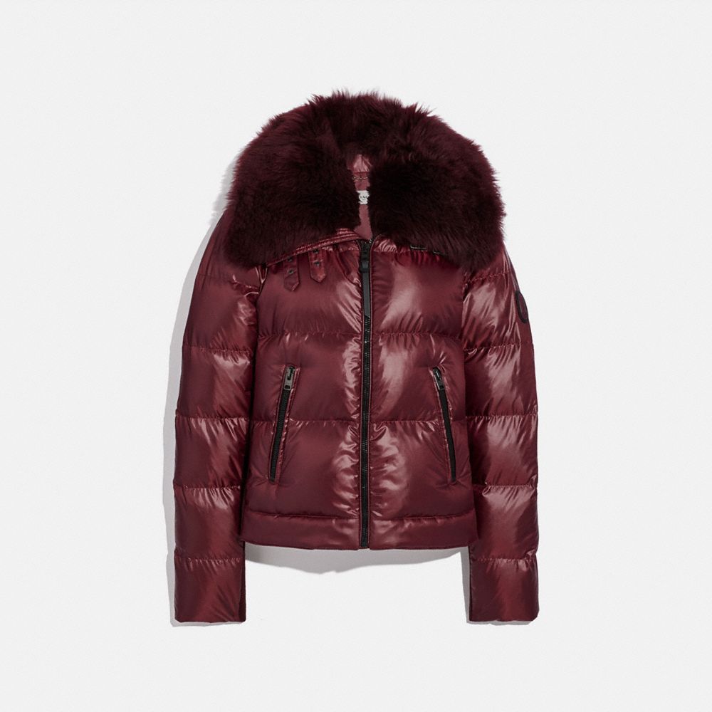 Coach shearling puffer coat sale