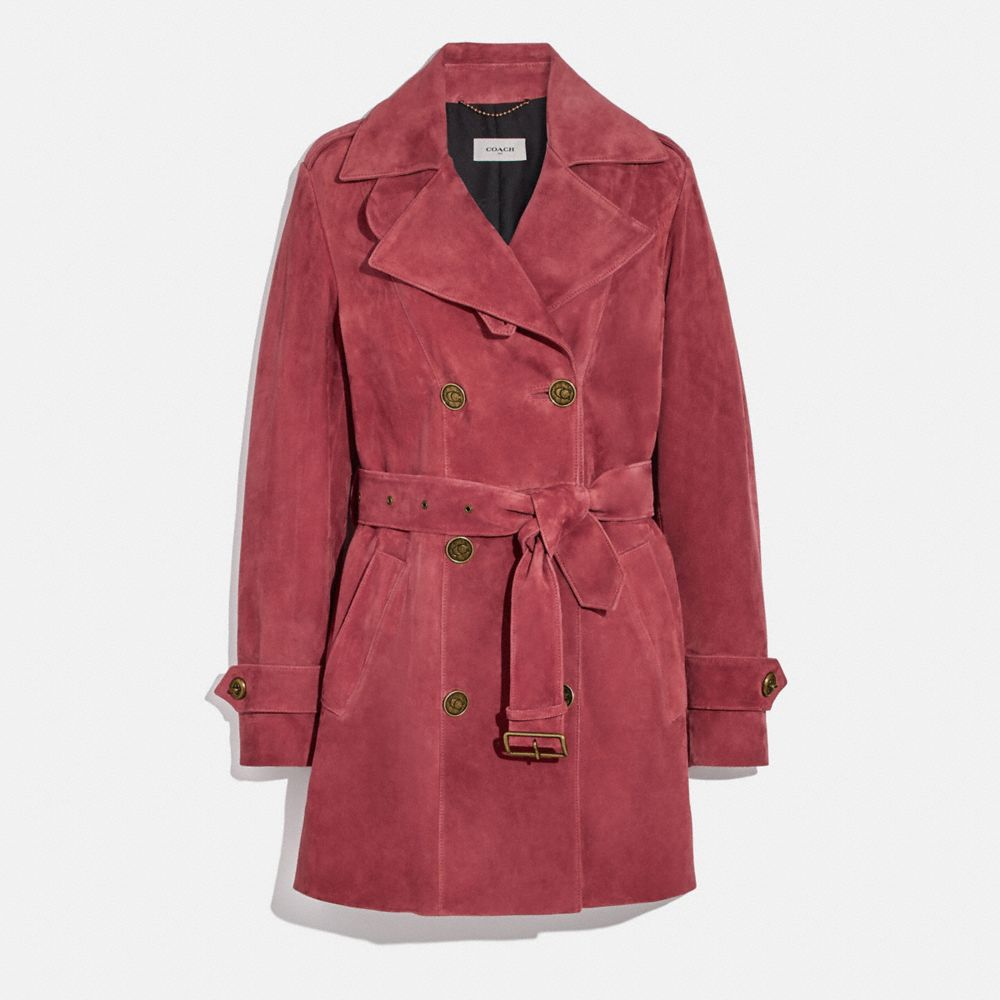 Coach suede trench coat hotsell