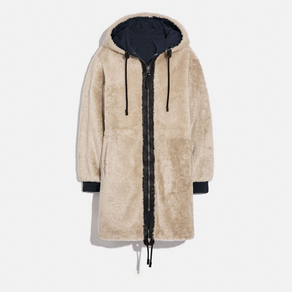 Coach reversible shearling coat hotsell