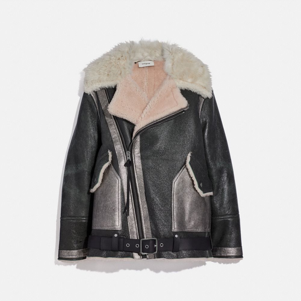 Coach shearling hotsell aviator jacket