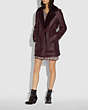COACH®,REVERSIBLE SHEARLING COAT WITH BELT,Shearling,Burgundy,Scale View