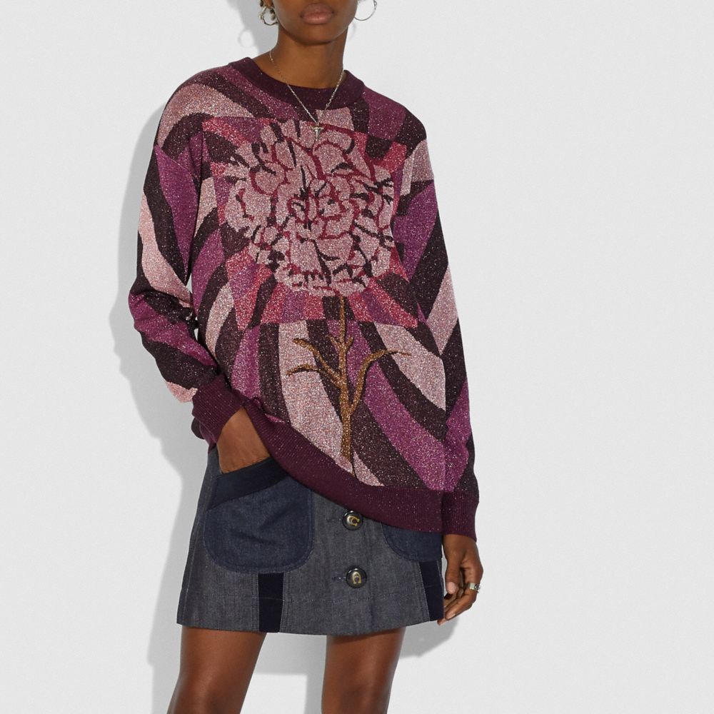 Sweater With Kaffe Fassett Carnation Print