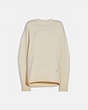 COACH®,CREWNECK ESSENTIALS,Mixed Material,Ivory,Front View