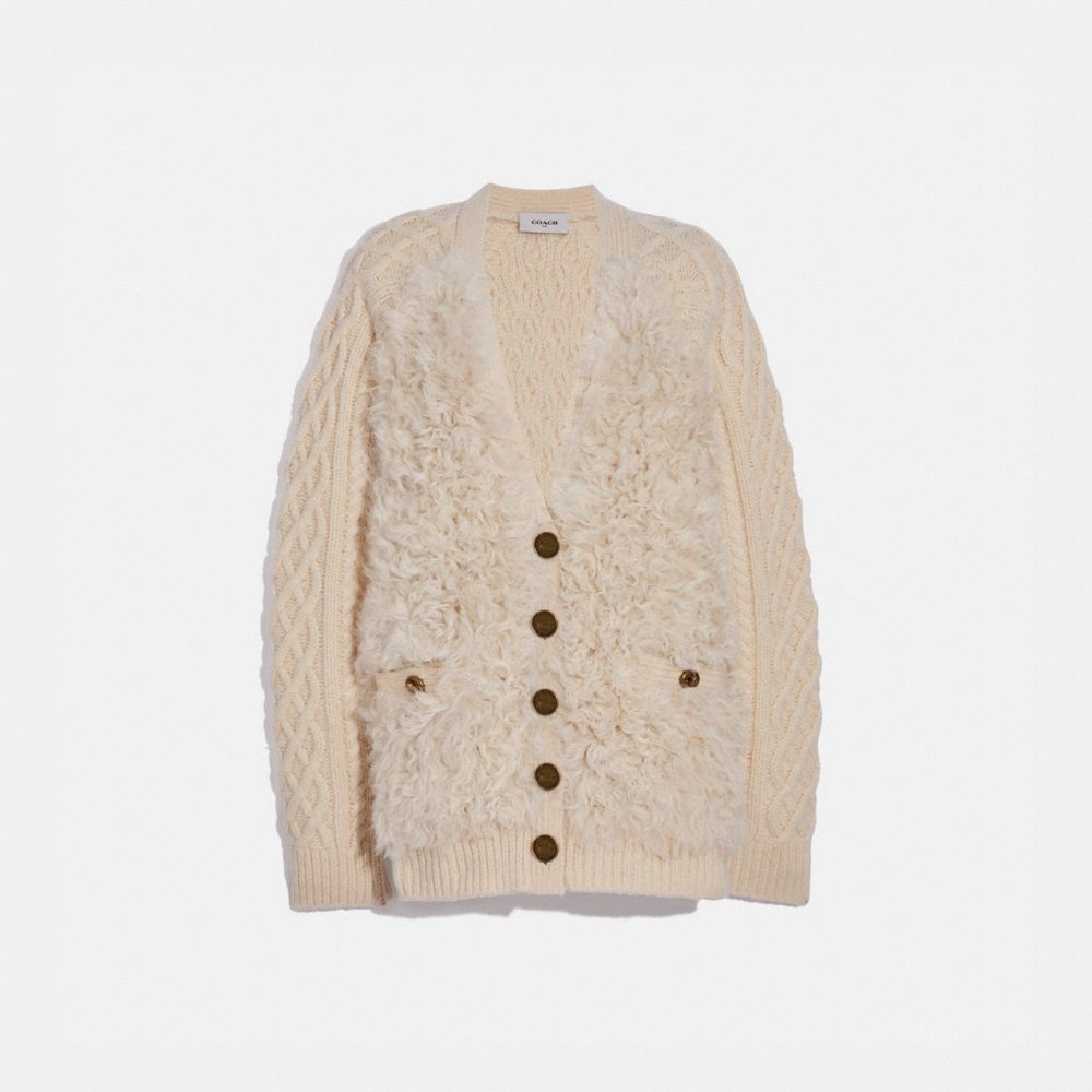 Shearling Raglan Cardigan