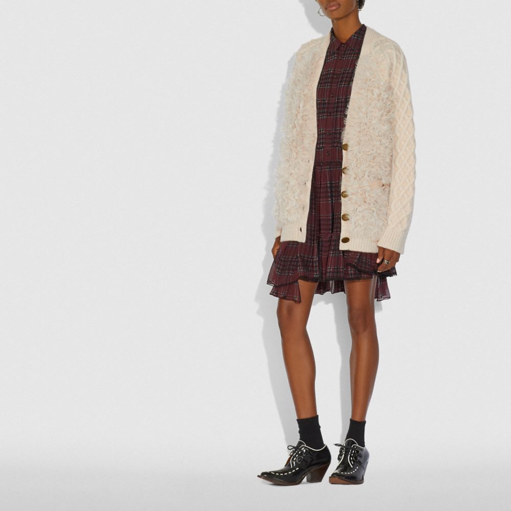 Shearling Raglan Cardigan