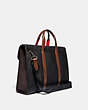COACH®,METROPOLITAN PORTFOLIO IN COLORBLOCK,Smooth Leather/Pebble Leather,Large,Black Copper/Black Multi,Angle View