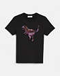 COACH®,EMBROIDERED REXY T-SHIRT WITH KAFFE FASSETT PRINT,Dark Shadow,Front View