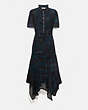 COACH®,LONG DRESS WITH KAFFE FASSETT PRINT,mixedmaterial,BLUE,Front View