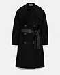 COACH®,LUXURY WOOL COAT,wool,Black,Front View