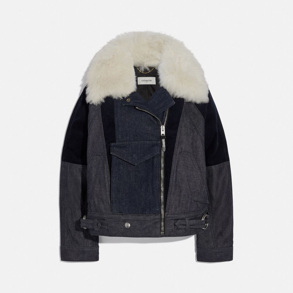 Denim Jacket With Shearling Collar