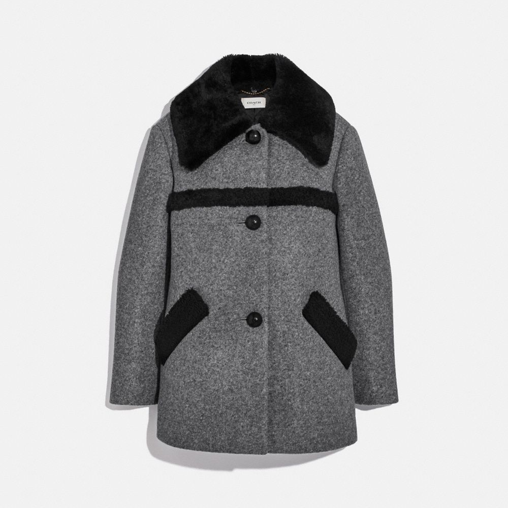 Coach wool hot sale shearling coat