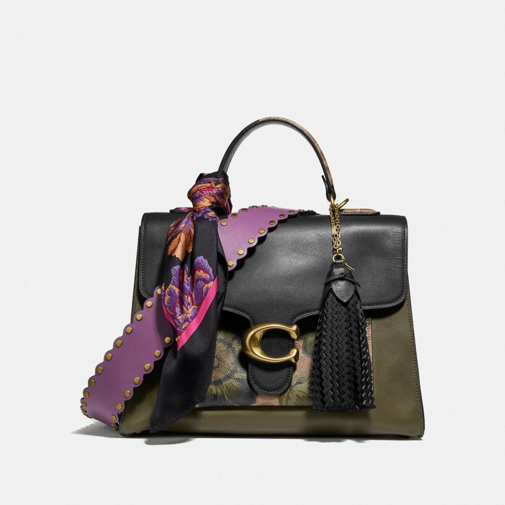 COACH®,Tabby Top Handle In Signature Canvas With Kaffe Fassett Print,,Angle View