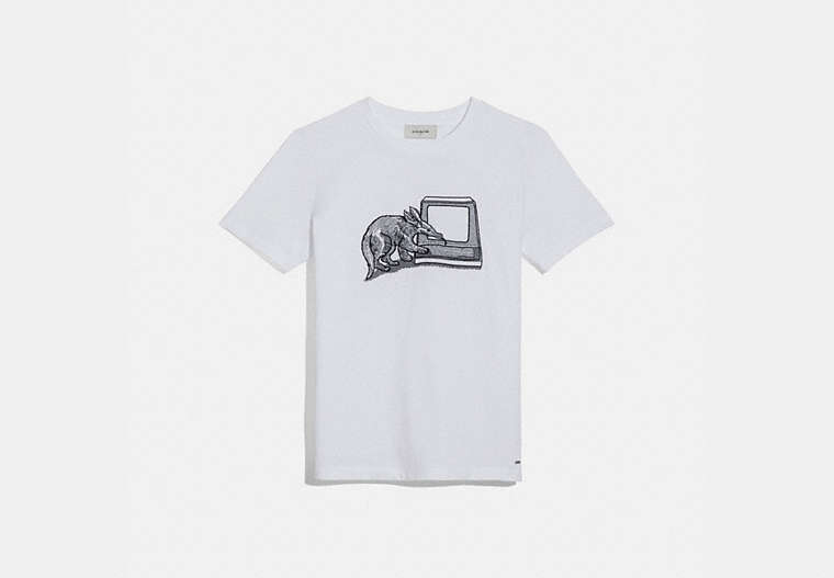 COACH®,ANTEATER T-SHIRT,cotton,White,Front View