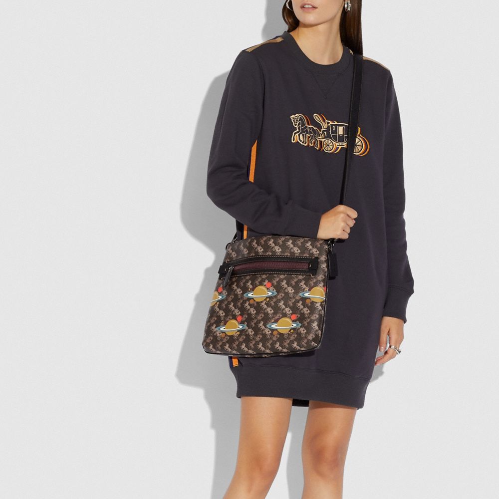 COACH®,Olive Crossbody With Horse And Carriage Print And Planets,,Detail View