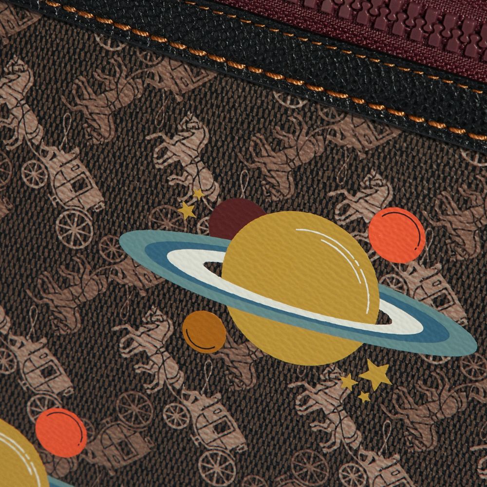 COACH®,Olive Crossbody With Horse And Carriage Print And Planets,,Closer View