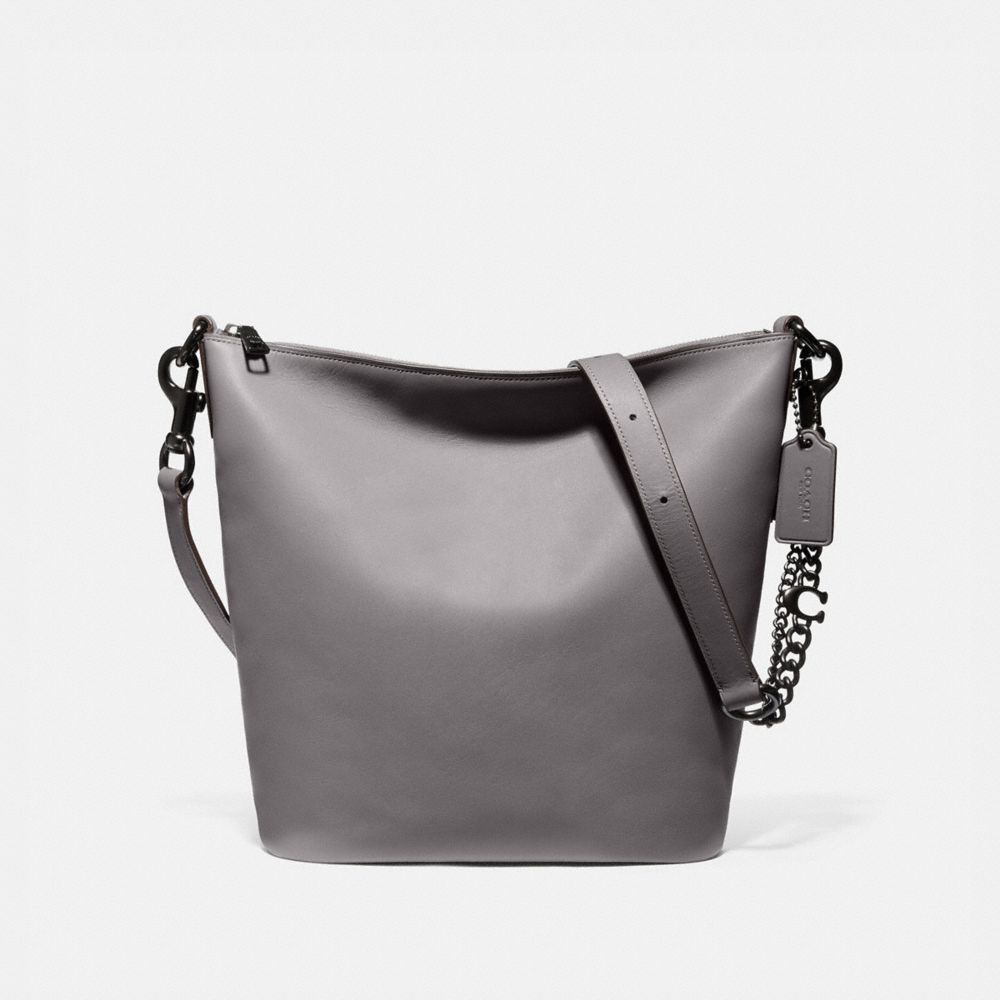 COACH®,SIGNATURE CHAIN DUFFLE,Leather,Large,Pewter/Heather Grey,Front View