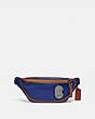 COACH®,RIVINGTON BELT BAG 7 WITH REFLECTIVE COACH PATCH,Leather,Black Copper/Sport Blue Multi,Front View