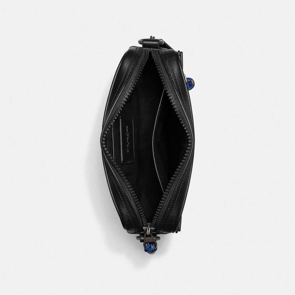 COACH®,Academy Crossbody In Reflective Signature Canvas,,Inside View,Top View