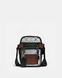 COACH®,DYLAN 10 IN REFLECTIVE SIGNATURE CANVAS,Signature Coated Canvas/Smooth Leather,Black Copper/Silver,Front View