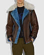 COACH®,SHEARLING AVIATOR JACKET,Leather,BLUE,Scale View