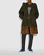 COACH®,SIGNATURE SHEARLING PARKA WITH KAFFE FASSETT PRINT,n/a,Olive,Scale View