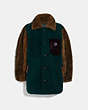 COACH®,SHEARLING COAT,Shearling,TEAL MULTICOLOR,Front View