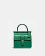 COACH®,MINI WILLIS,Leather,Mini,Brass/Green,Front View